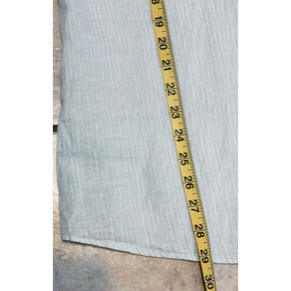 Vineyard Vines Size L Lucaya Tunic 100% Linen Striped Mint Green Timeless Staple - Picture 11 of 13